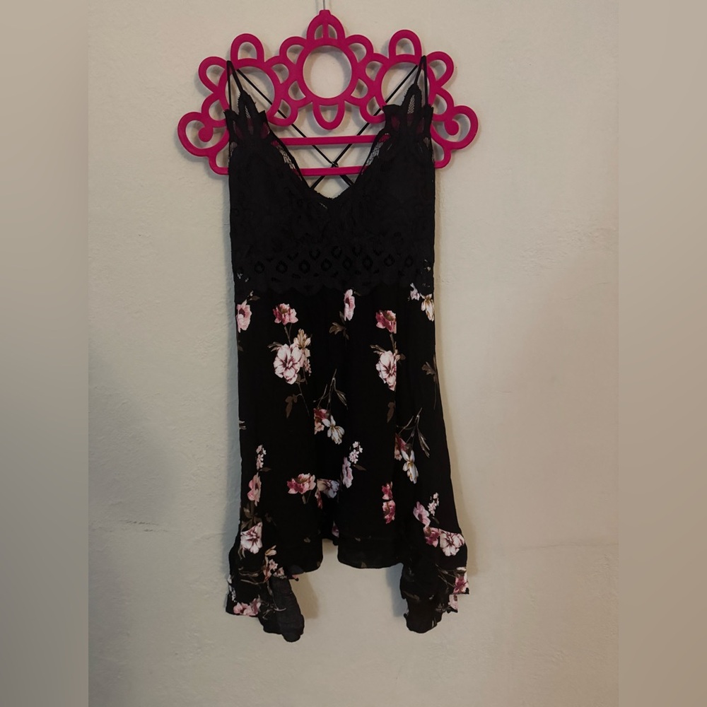 Rue21 Black Floral Lace Boho Summer Dress XL